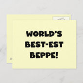 Zwarte Tekst Best-est Beppe T-shirts en geschenken Briefkaart (Voorkant / Achterkant)