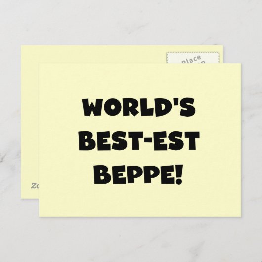 Zwarte Tekst Best-est Beppe T-shirts en geschenken Briefkaart (Voorkant / Achterkant)