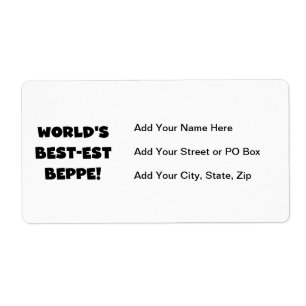 Zwarte Tekst Best-est Beppe T-shirts en geschenken Etiket
