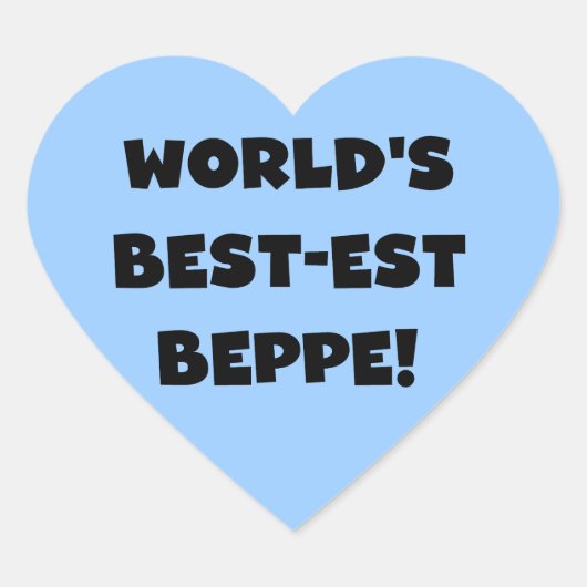 Zwarte Tekst Best-est Beppe T-shirts en geschenken Hart Sticker (Voorkant)