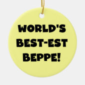 Zwarte Tekst Best-est Beppe T-shirts en geschenken Keramisch Ornament (Voorkant)