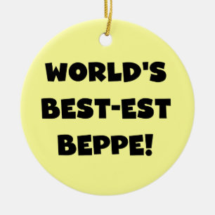 Zwarte Tekst Best-est Beppe T-shirts en geschenken Keramisch Ornament