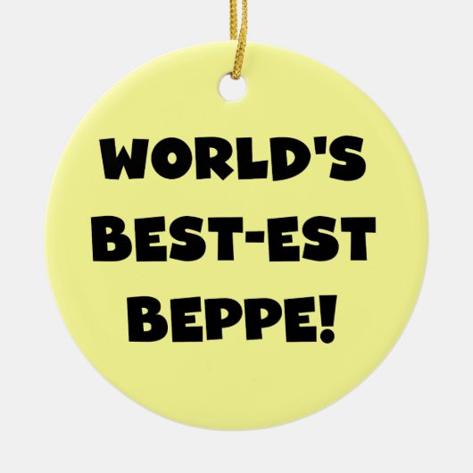 Zwarte Tekst Best-est Beppe T-shirts en geschenken Keramisch Ornament (Voorkant)