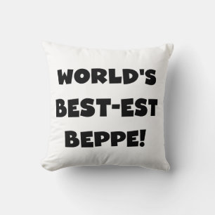 Zwarte Tekst Best-est Beppe T-shirts en geschenken Kussen