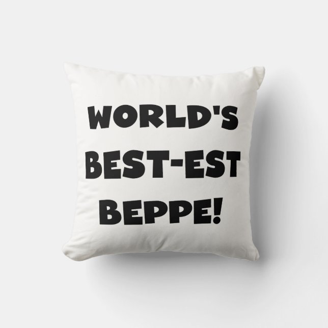 Zwarte Tekst Best-est Beppe T-shirts en geschenken Kussen (Voorkant)