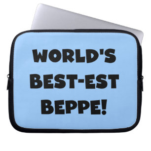 Zwarte Tekst Best-est Beppe T-shirts en geschenken Laptop Sleeve