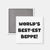 Zwarte Tekst Best-est Beppe T-shirts en geschenken Magneet (Voorkant / Achterkant)