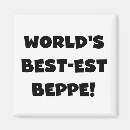 Zwarte Tekst Best-est Beppe T-shirts en geschenken Magneet (Voorkant)