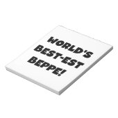 Zwarte Tekst Best-est Beppe T-shirts en geschenken Notitieblok (Linkerzijde)