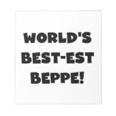 Zwarte Tekst Best-est Beppe T-shirts en geschenken Notitieblok (Voorkant)