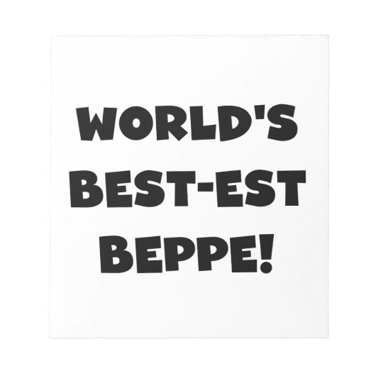 Zwarte Tekst Best-est Beppe T-shirts en geschenken Notitieblok (Voorkant)