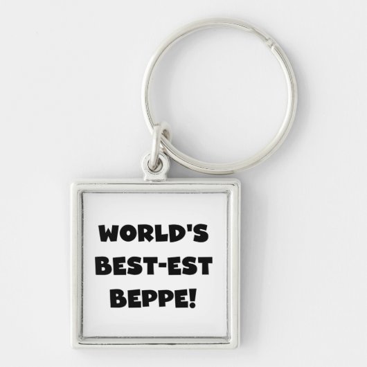 Zwarte Tekst Best-est Beppe T-shirts en geschenken Sleutelhanger (Voorkant)
