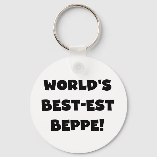 Zwarte Tekst Best-est Beppe T-shirts en geschenken Sleutelhanger (Voorkant)