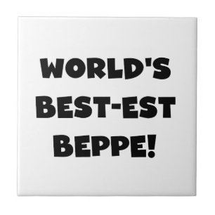 Zwarte Tekst Best-est Beppe T-shirts en geschenken Tegeltje
