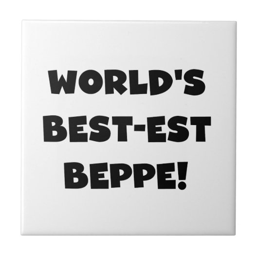 Zwarte Tekst Best-est Beppe T-shirts en geschenken Tegeltje (Voorkant)