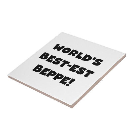 Zwarte Tekst Best-est Beppe T-shirts en geschenken Tegeltje (Zijkant)