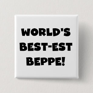 Zwarte Tekst Best-est Beppe T-shirts en geschenken Vierkante Button 5,1 Cm