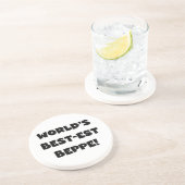 Zwarte Tekst Best-est Beppe T-shirts en geschenken Zandsteen Onderzetter (Zijkant)