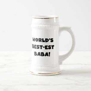 Zwarte tekst Beste Baba T-shirts en cadeautjes Bierpul
