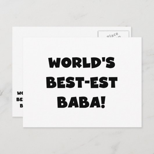 Zwarte tekst Beste Baba T-shirts en cadeautjes Briefkaart (Voorkant / Achterkant)