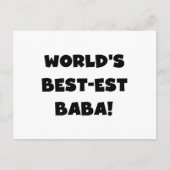 Zwarte tekst Beste Baba T-shirts en cadeautjes Briefkaart (Voorkant)