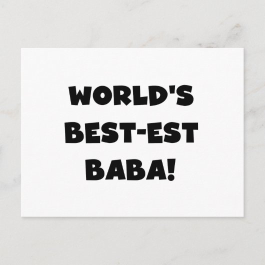 Zwarte tekst Beste Baba T-shirts en cadeautjes Briefkaart (Voorkant)
