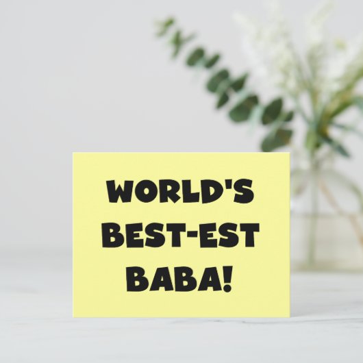 Zwarte tekst Beste Baba T-shirts en cadeautjes Briefkaart (Staand voorkant)