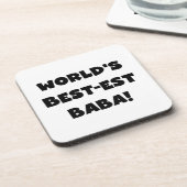 Zwarte tekst Beste Baba T-shirts en cadeautjes Drankjes Onderzetter (Linkerzijde)