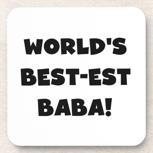 Zwarte tekst Beste Baba T-shirts en cadeautjes Drankjes Onderzetter (Voorkant)