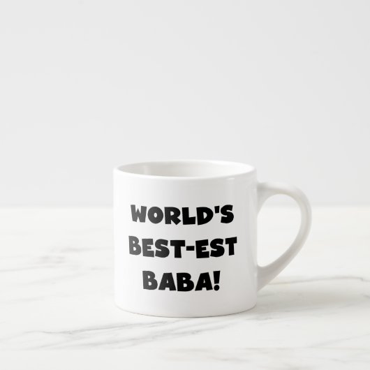 Zwarte tekst Beste Baba T-shirts en cadeautjes Espresso Kop (Rechts)