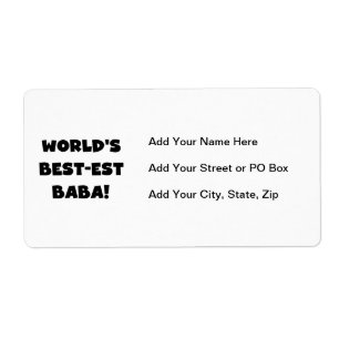 Zwarte tekst Beste Baba T-shirts en cadeautjes Etiket