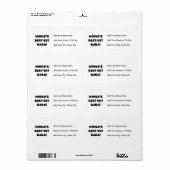 Zwarte tekst Beste Baba T-shirts en cadeautjes Etiket (Full Sheet)