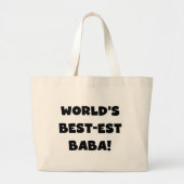 Zwarte tekst Beste Baba T-shirts en cadeautjes Grote Tote Bag (Voorkant)