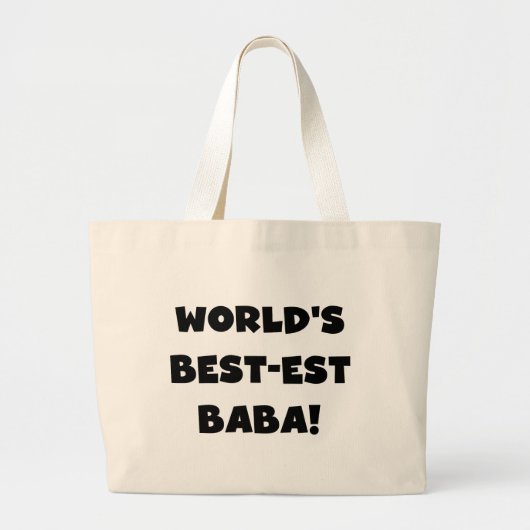 Zwarte tekst Beste Baba T-shirts en cadeautjes Grote Tote Bag (Voorkant)