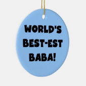 Zwarte tekst Beste Baba T-shirts en cadeautjes Keramisch Ornament (Rechts)