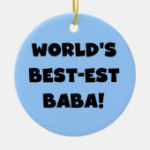 Zwarte tekst Beste Baba T-shirts en cadeautjes Keramisch Ornament (Voorkant)