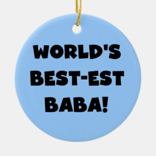 Zwarte tekst Beste Baba T-shirts en cadeautjes Keramisch Ornament