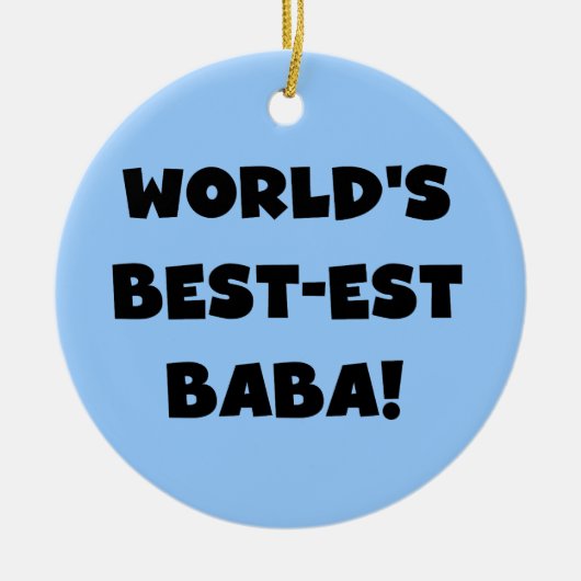 Zwarte tekst Beste Baba T-shirts en cadeautjes Keramisch Ornament (Voorkant)