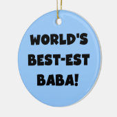Zwarte tekst Beste Baba T-shirts en cadeautjes Keramisch Ornament (Links)