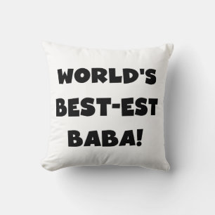 Zwarte tekst Beste Baba T-shirts en cadeautjes Kussen