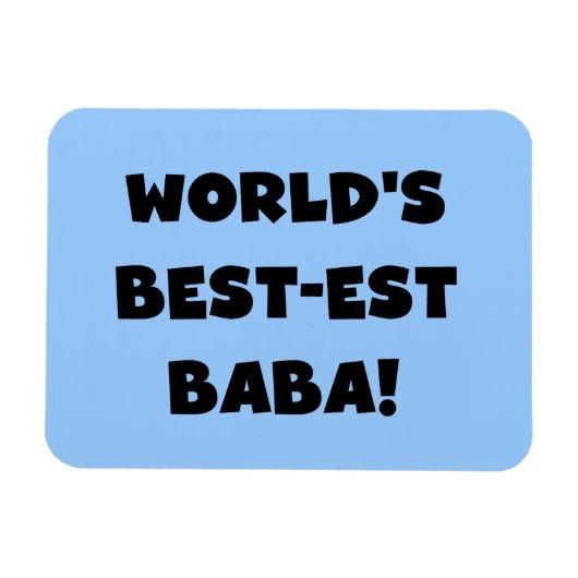 Zwarte tekst Beste Baba T-shirts en cadeautjes Magneet (Horizontaal)
