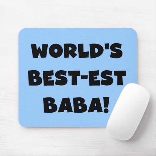 Zwarte tekst Beste Baba T-shirts en cadeautjes Muismat (Met muis)