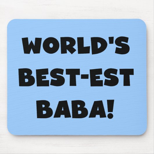 Zwarte tekst Beste Baba T-shirts en cadeautjes Muismat (Voorkant)