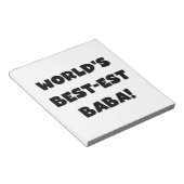 Zwarte tekst Beste Baba T-shirts en cadeautjes Notitieblok (Schuin)