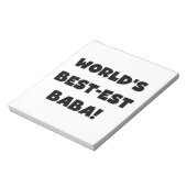 Zwarte tekst Beste Baba T-shirts en cadeautjes Notitieblok (Linkerzijde)