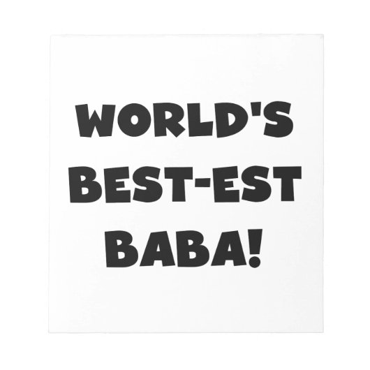 Zwarte tekst Beste Baba T-shirts en cadeautjes Notitieblok (Voorkant)
