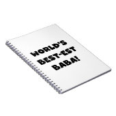 Zwarte tekst Beste Baba T-shirts en cadeautjes Notitieboek (Rechterzijde)