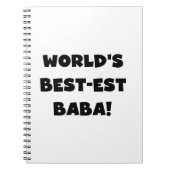Zwarte tekst Beste Baba T-shirts en cadeautjes Notitieboek (Voorkant)