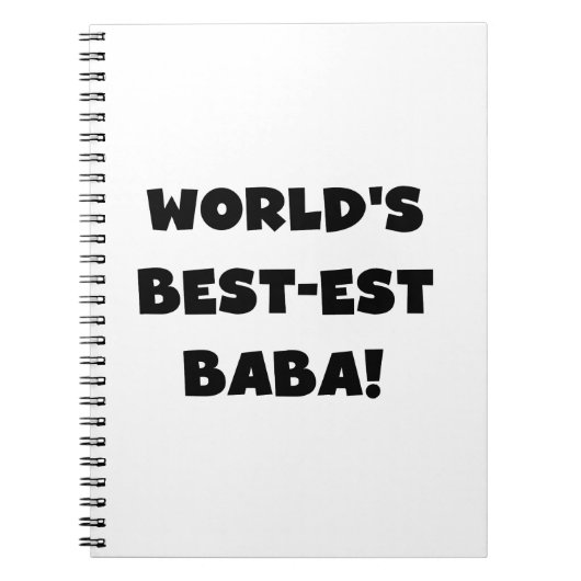 Zwarte tekst Beste Baba T-shirts en cadeautjes Notitieboek (Voorkant)