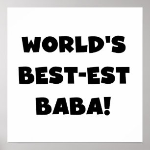 Zwarte tekst Beste Baba T-shirts en cadeautjes Poster